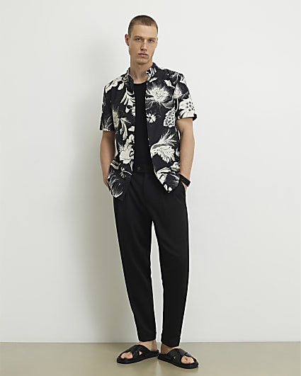 Black Tapered Fit Trousers
