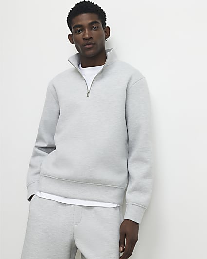 Grey Regular Fit Funnel Sweatshirt