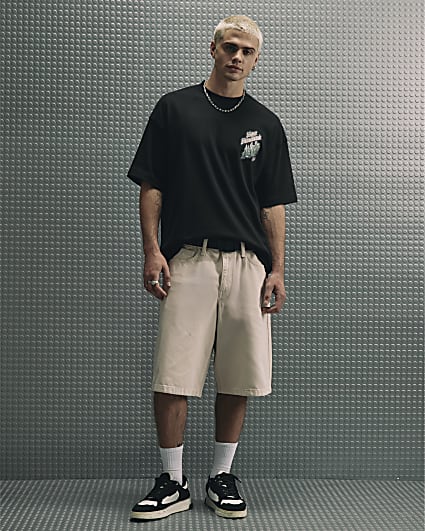 Pink Regular Fit Denim Jorts