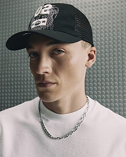 Black Japanese Trucker Cap