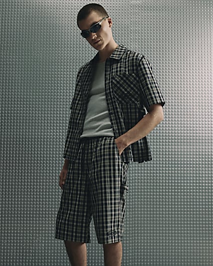 Black Check Jorts