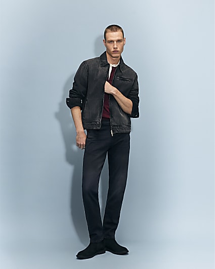 Black Slim Fit Washed Jeans