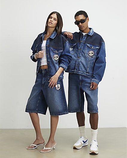 Blue Pony Badge Denim Jacket