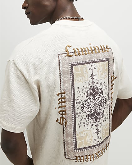 Cream Oversized Fit Luminis Tapestry T-Shirt
