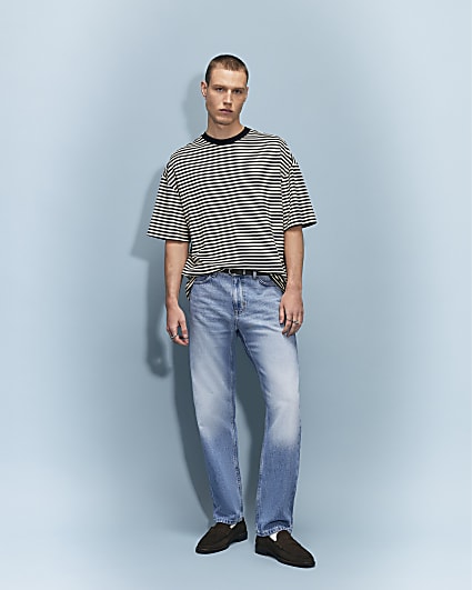 Blue Straight Leg Jeans