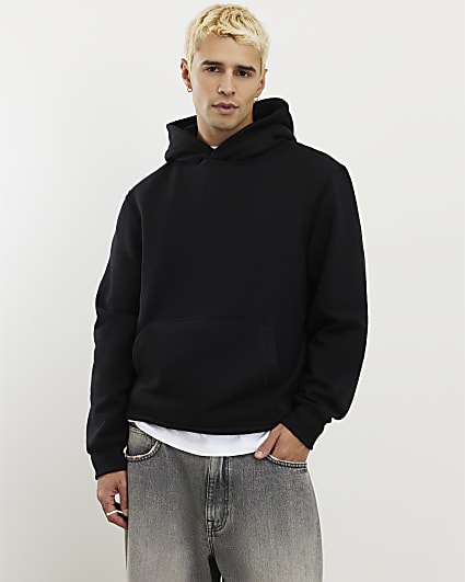 Black Regular Fit Hoodie