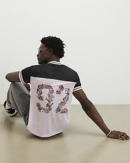 Pink Oversized Fit Prolific Football Polo Top