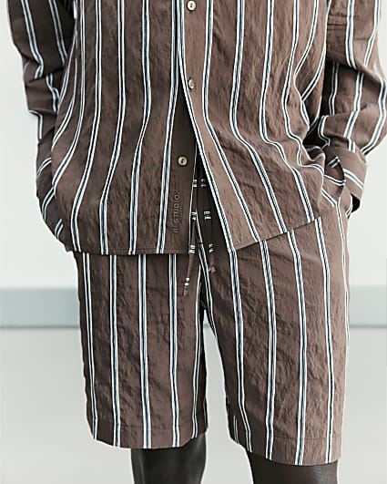 Brown RI Studio Stripe Shorts