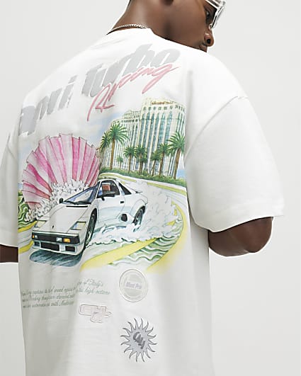 White Oversized Capri Turbo Resort T-Shirt