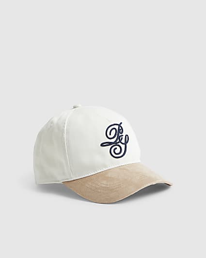 Beige Script Embroidery Cap