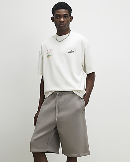 White Oversized Cotton Premio Racing T-Shirt