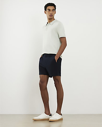 Navy Slim Fit Short Length Chino Shorts