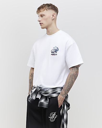 White Oversized Fit Morello Racing T-Shirt