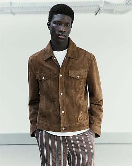 Brown RI Studio Suede Western Jacket