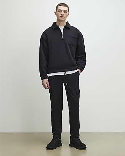 Black Skinny Fit Cargo Trousers