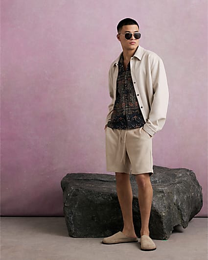 Cream Suede Overshirt