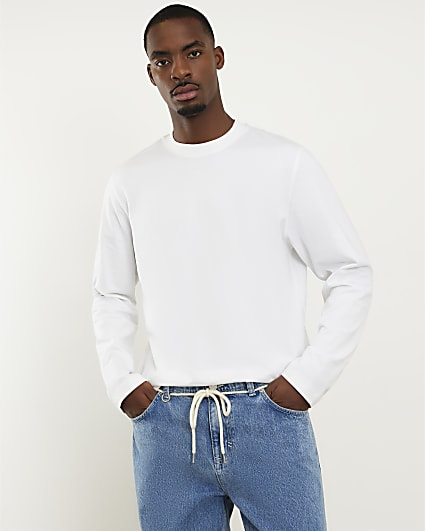 White Regular Midweight Long Sleeve T-Shirt