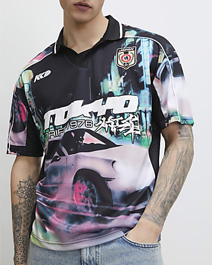 Boys Pink Oversized Mesh Tokyo Polo Top | River Island