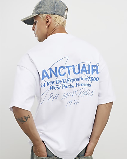 White Oversized Fit Sanctuaire T-Shirt