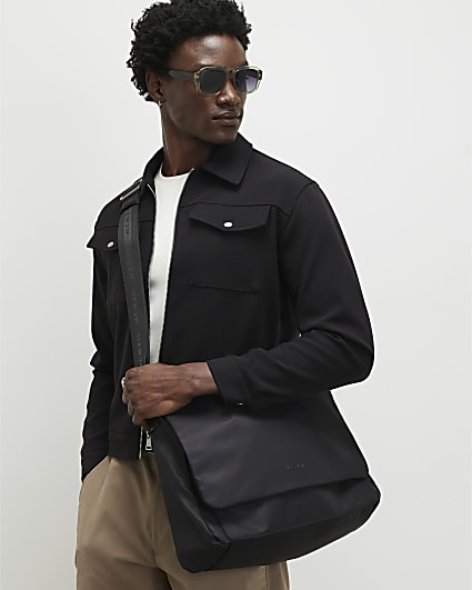 Black Nylon Messenger Bag