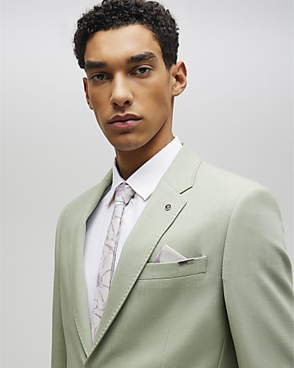 Purple Floral and Plain Skinny Tie Set