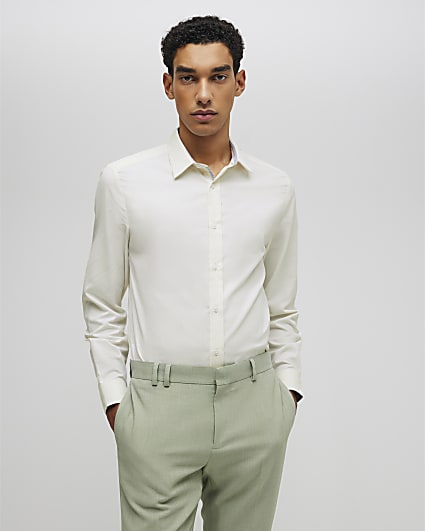 Yellow Slim Fit Premium Long Sleeve Shirt