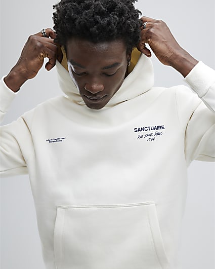 Ecru Regular Fit Sanctuaire Hoodie