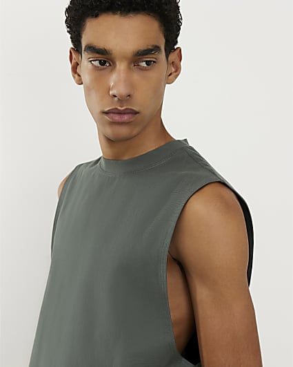 Green Regular Fit Tank Top