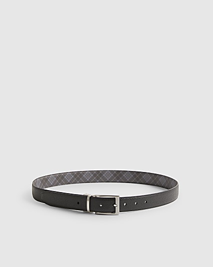 Black Reversible Check Belt