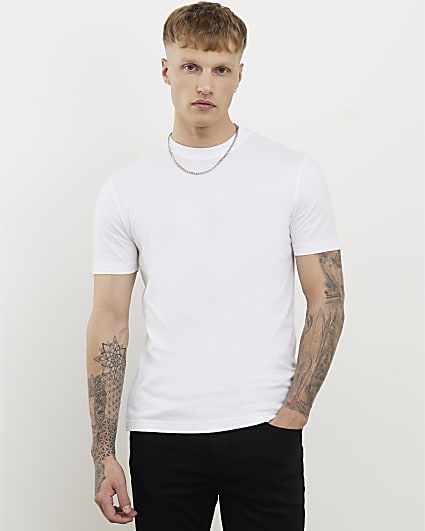 White Slim Fit Pack Of 3 T-Shirts