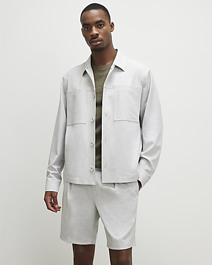 Grey Button Down Shacket