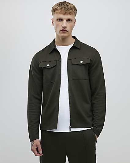 Khaki Slim Fit Double Pocket Overshirt