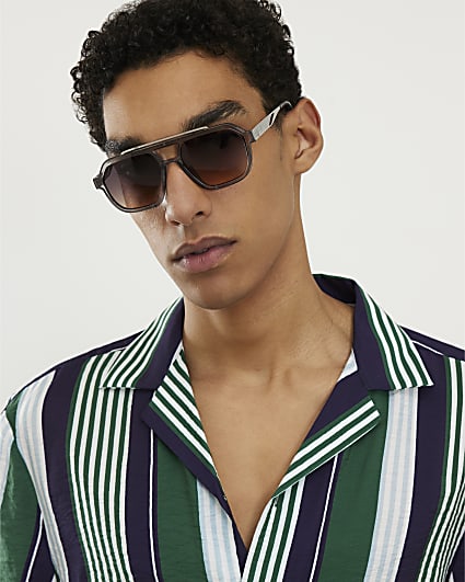 Grey Ombre Navigator Sunglasses