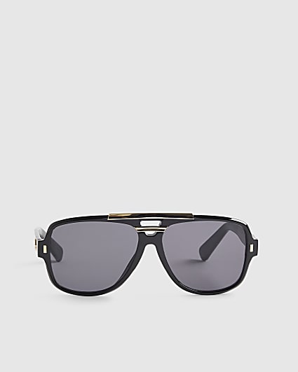 Black Gold Detail Aviator Sunglasses