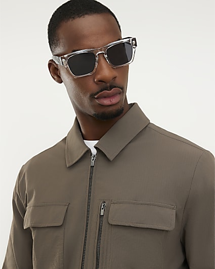 White Clear Frame Wayfarer Sunglasses