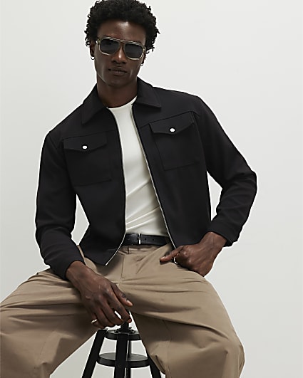 Black Textured Western Jacket