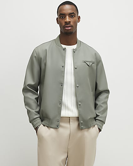 Khaki Twill Bomber Jacket