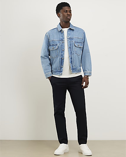 Navy Skinny Fit Chino Trousers