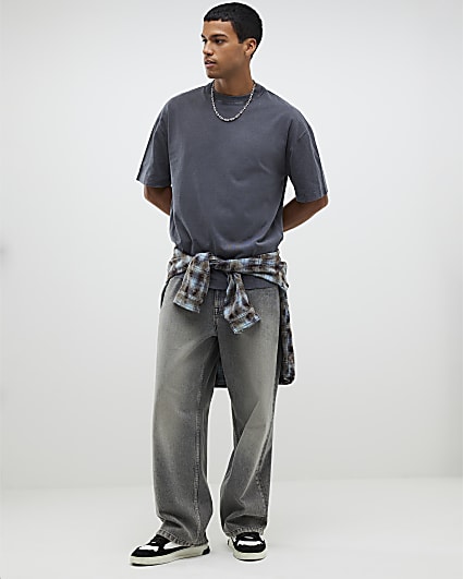 Black Oversized Fit Washed T-Shirt