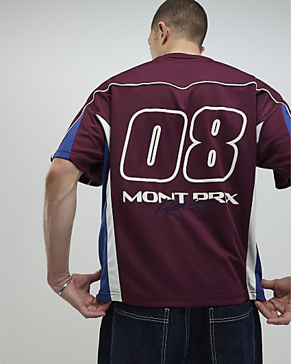 Red Oversized Fit Montprix Football T-Shirt