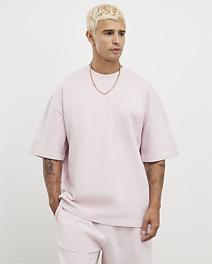 Pink Oversized Fit Lisiere Studios T-Shirt