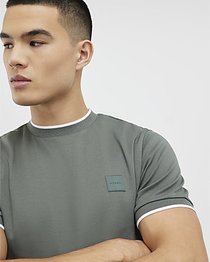 Green Slim Fit MCMXII Badge T-Shirt