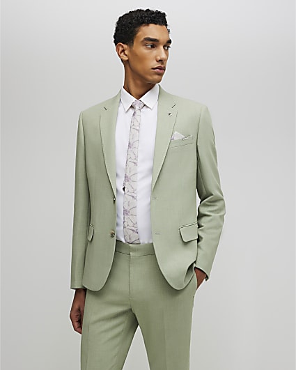 Green Skinny Fit Stretch Suit Jacket