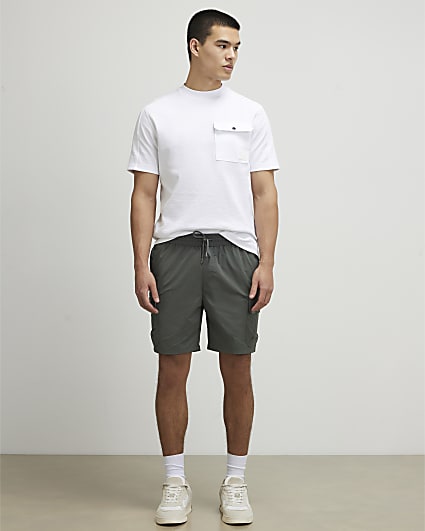 Green Skinny Fit Cargo Shorts