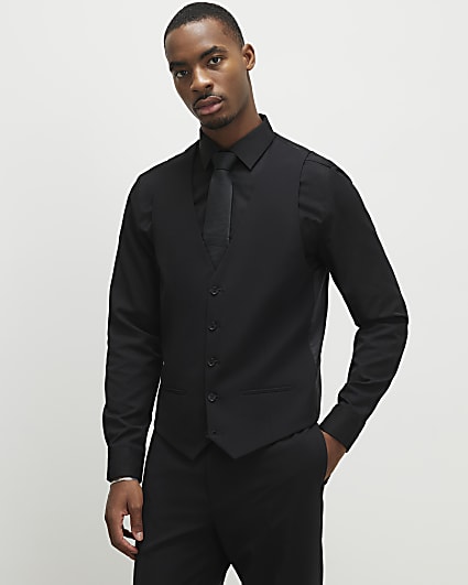Black Slim Fit Waistcoat