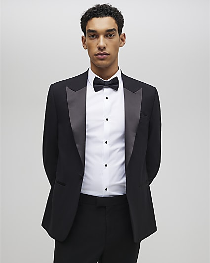 Black Slim Fit Tuxedo Jacket
