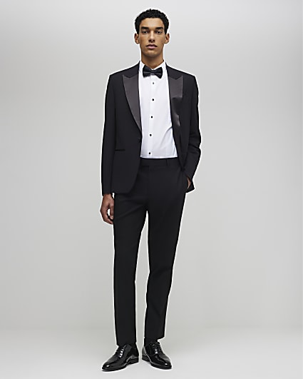 Black Slim Fit Suit Trousers