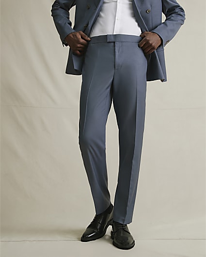 Blue Slim Fit Suit Trousers