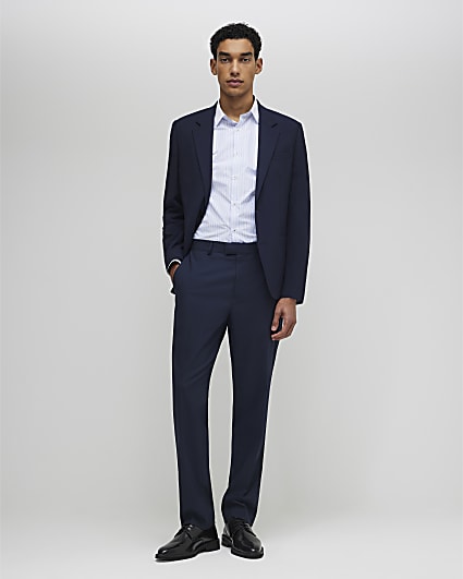 Navy Slim Fit Suit Trousers