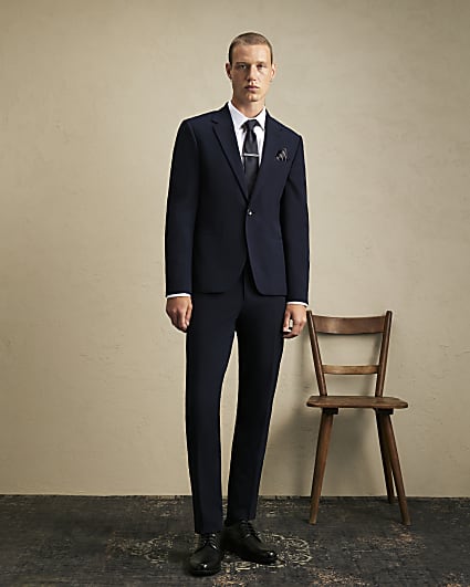 Navy Skinny Fit Suit Trousers